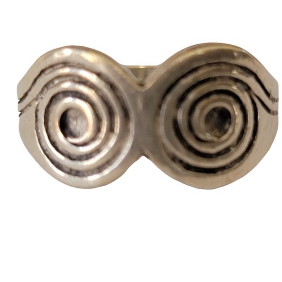 Vintage Ring - Sterling Silver Concentric Circles Boho Chic, Size 6.25 - Picture 4 of 9